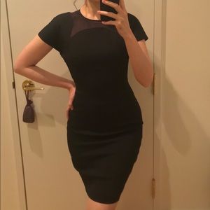 Reiss Bellanne Sheer Panel Dress in Navy, Sz 0